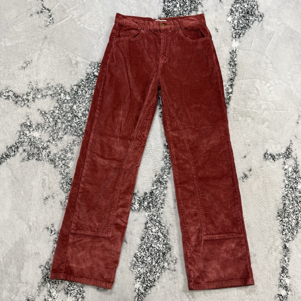 We The Free People Corduroy Pants Womens Size 29 Rust High Rise Straight Taper